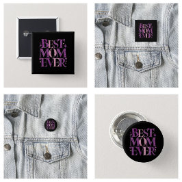 Trendy Typografie Beste Mam Ooit Ronde Button 3,2 Cm