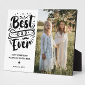 Trendy typografie beste papa ooit foto fotoplaat (Zijkant)