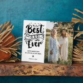 Trendy typografie beste papa ooit foto fotoplaat (Zijkant)