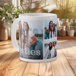 Trendy typografie Bestie 4 foto-aandenken Koffiemok