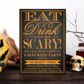 Trendy Typografie Eat, Drink & Wees eng Halloween Kaart