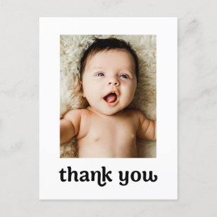Trendy Typografie Eenvoudig Modern 2 Baby Foto's Briefkaart