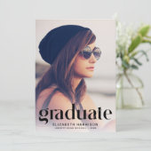 Trendy Typografie Foto Afstuderen Announement Aankondiging (Staand voorkant)