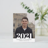 Trendy typografie foto afstuderen uitnodiging (Staand voorkant)