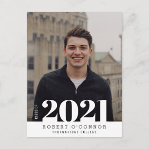 Trendy typografie foto afstuderen uitnodiging