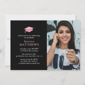 Trendy Typografie Foto Collage Graduparty Kaart (Achterkant)