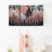 Trendy Typografie Foto Collage Graduparty Spandoek (Insitu)