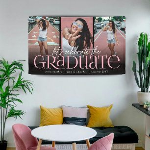 Trendy Typografie Foto Collage Graduparty Spandoek