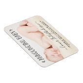 Trendy Typografie Foto geboorteaankondiging Magneet (Rechterzijde)