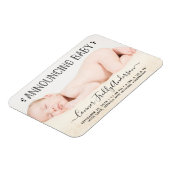 Trendy Typografie Foto geboorteaankondiging Magneet (Linkerzijde)