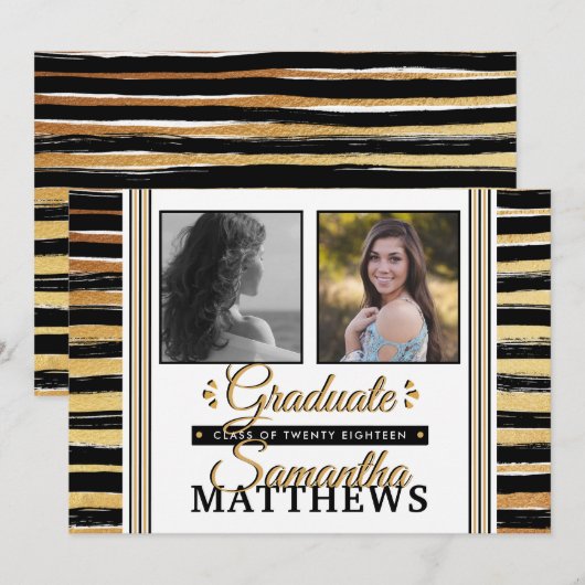 Trendy Typografie Fotografie Aankondigingen van de (Voorkant / Achterkant)