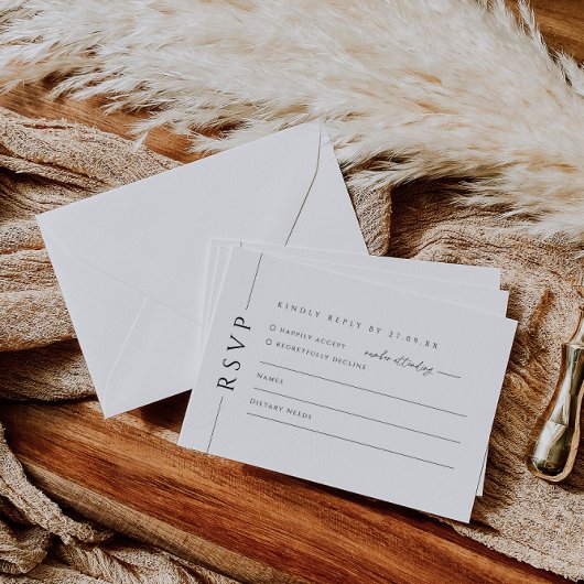 Trendy Typografie Huwelijksuitnodiging RSVP Reagee