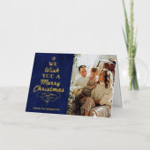 Trendy Typografie - Kerstboom - Echte foto Folie Feestdagenkaart (Voorkant)