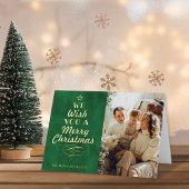 Trendy Typografie - Kerstboom - Echte foto Folie Feestdagenkaart