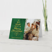 Trendy Typografie - Kerstboom - Echte foto Folie Feestdagenkaart (Voorkant)