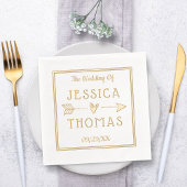 Trendy Typografie Love Heart & Arrow Wedding Folie Servetten