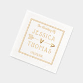 Trendy Typografie Love Heart & Arrow Wedding Folie Servetten (Links)