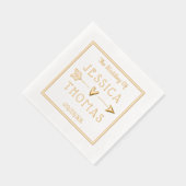Trendy Typografie Love Heart & Arrow Wedding Folie Servetten (Rechts)