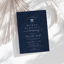 Trendy Typografie Marine Blue Nurse Pinning Ceremo