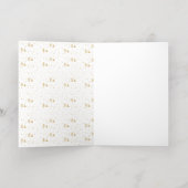 Trendy Typografie Merry Kerstmis 3 Foto Real Folie Feestdagenkaart (Binnenlaag)