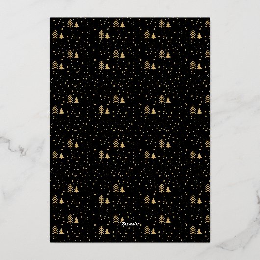 Trendy Typografie Merry Kerstmis 3 Foto Real Folie Feestdagenkaart (Achterkant)