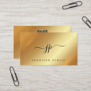 Trendy typografie monogram goud luxe zijde visitekaartje