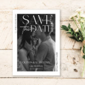 Trendy Typografie Overlay Tekst Foto Bruiloft Save The Date