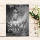 Trendy typografie overlay tekst foto bruiloft save the date