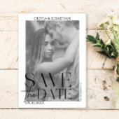 Trendy typografie overlay tekst foto bruiloft save the date