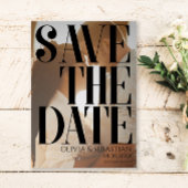 Trendy Typografie Overlay Tekst Foto Bruiloft Save The Date