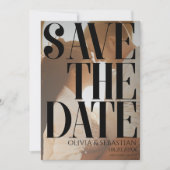 Trendy Typografie Overlay Tekst Foto Bruiloft Save The Date (Voorkant)
