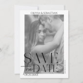 Trendy typografie overlay tekst foto bruiloft save the date (Voorkant)
