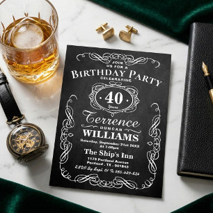 Trendy typografie schoolbord verjaardagsfeest kaart