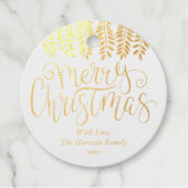 Trendy Typografie Script Merry Kerstry Bedankjes Labels (Voorkant)