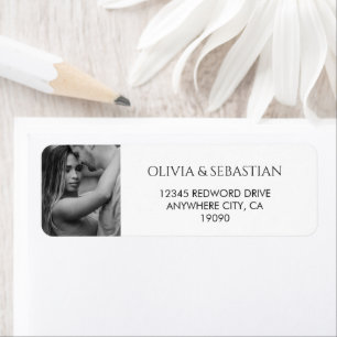 Trendy Typografie Tekst en foto Zwart-wit Etiket