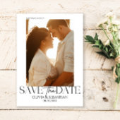 Trendy Typografie Tekst Foto Bruiloft Save The Date