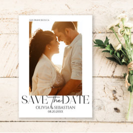 Trendy Typografie Tekst Foto Bruiloft Save The Date