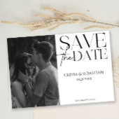 Trendy Typografie Tekst Foto Bruiloft Save The Date