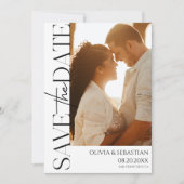 Trendy Typografie Tekst Foto Bruiloft Save The Date (Voorkant)