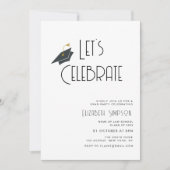 Trendy typografie Uitnodiging voor afstudeerfeest (Voorkant)