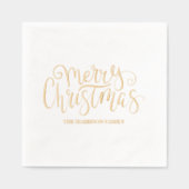Trendy typografie Vrolijk kerstfeest Folie Servetten (Voorkant)