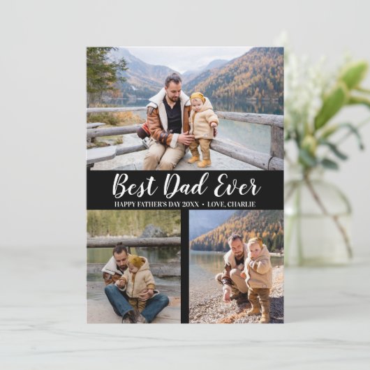 Trendy Typography 3 Photo Collage Vaderdag (Staand voorkant)