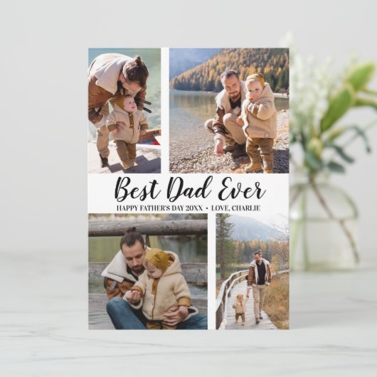 Trendy Typography 4 Photo Collage Vaderdag (Staand voorkant)