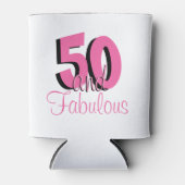 Trendy Typography 50 en Fabulous Pink Blikjeskoeler (Voorkant)