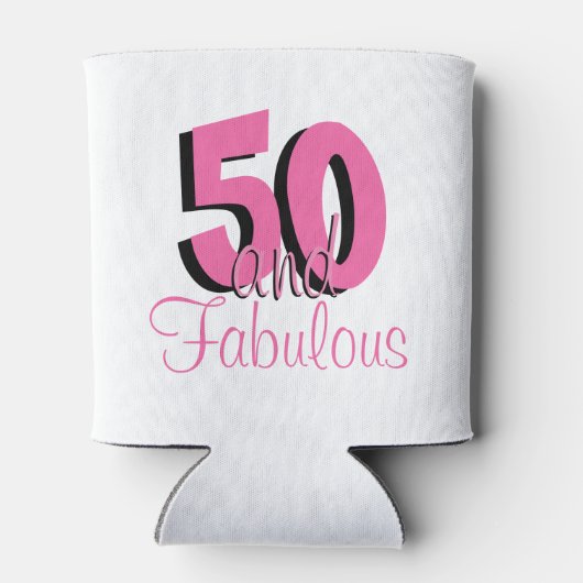 Trendy Typography 50 en Fabulous Pink Blikjeskoeler (Achterkant)