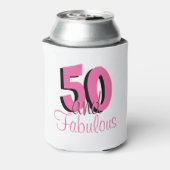 Trendy Typography 50 en Fabulous Pink Blikjeskoeler (Blikje Achterkant)