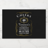 Trendy Typography Any Age Birthday Party Favor Likeurfles Etiket (Enkel label)