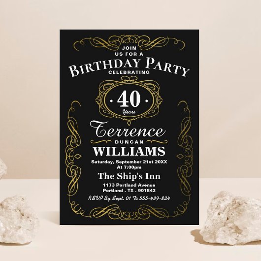 Trendy Typography Any Age Birthday Party Kaart