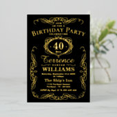 Trendy Typography Any Age Birthday Real Folie Uitnodiging (Staand Voorkant)