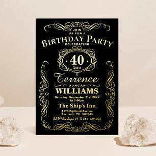 Trendy Typography Any Age Birthday Real Folie Uitnodiging